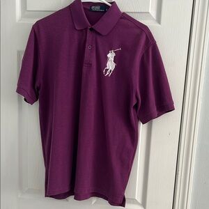 Purple Polo Shirt with Embroidered Logo